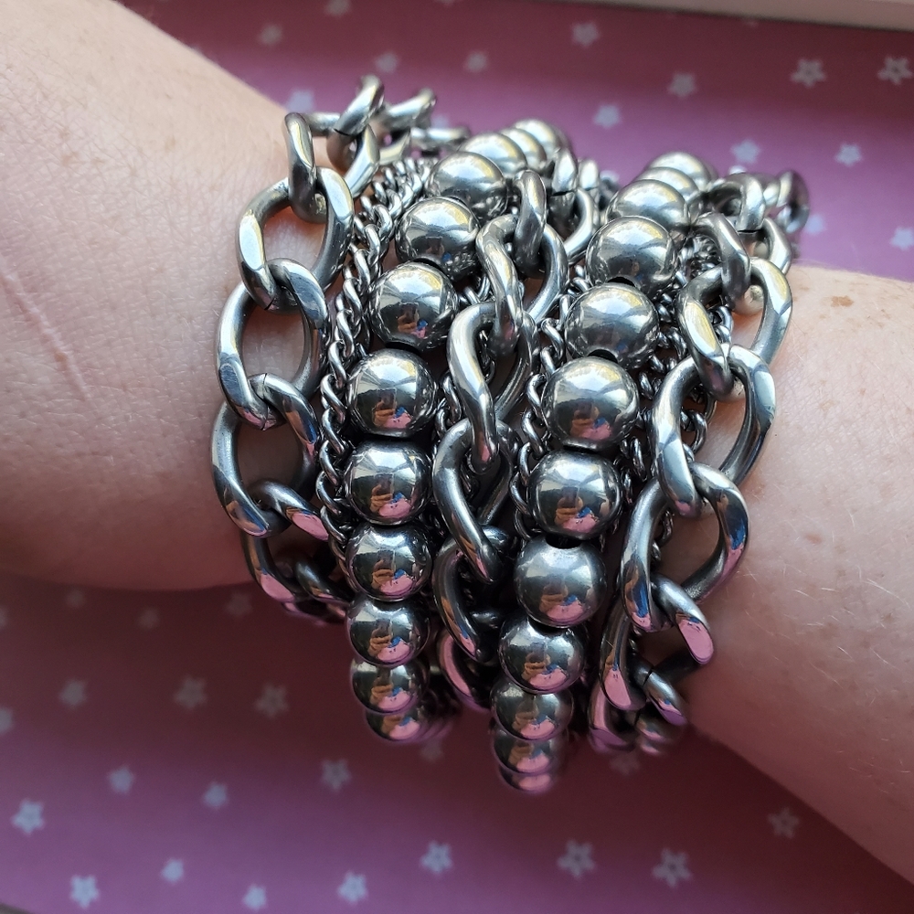 Rare David Sigal 12 Layer Steel Leopard Colletion Bracelet